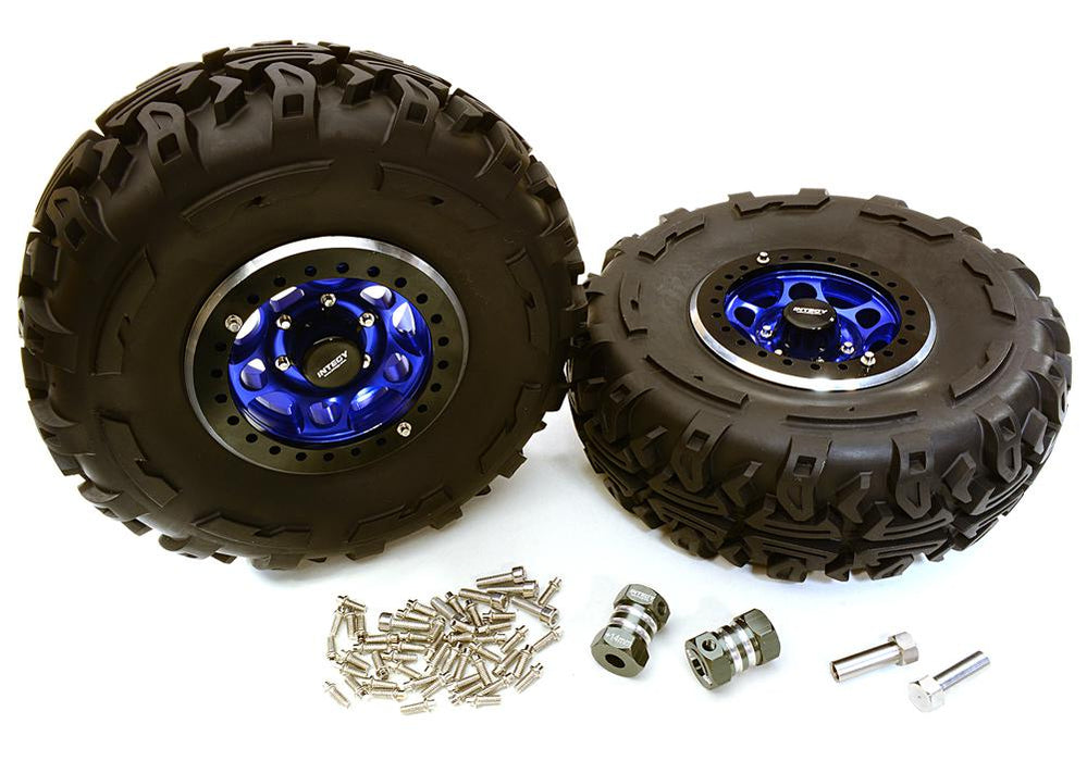 2.2x1.5-in. High Mass Wheel, Tires & 14mm Offset Hubs for 1/10 Crawler OD=128mm