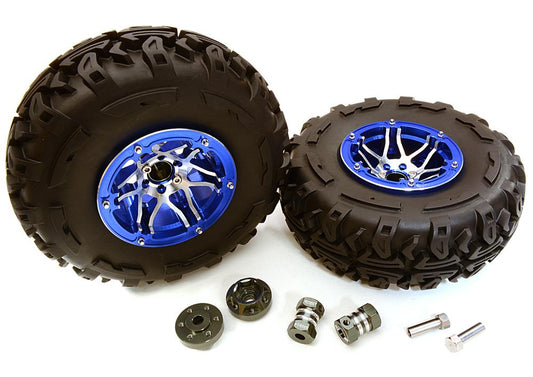 2.2x1.75-in. High Mass Wheel, Tires & 14mm Offset Hubs for 1/10 Crawler OD=128mm