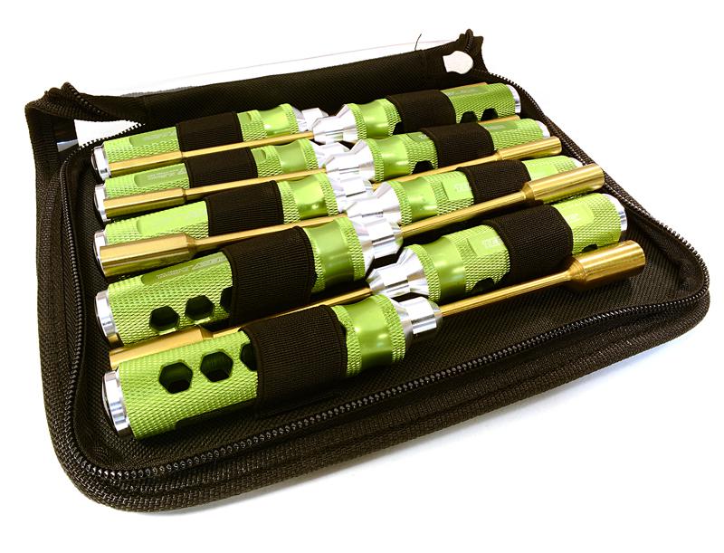 Professional 9pcs Nut Driver Set w/ 22mm Size Handle & Tool Carrying Bag