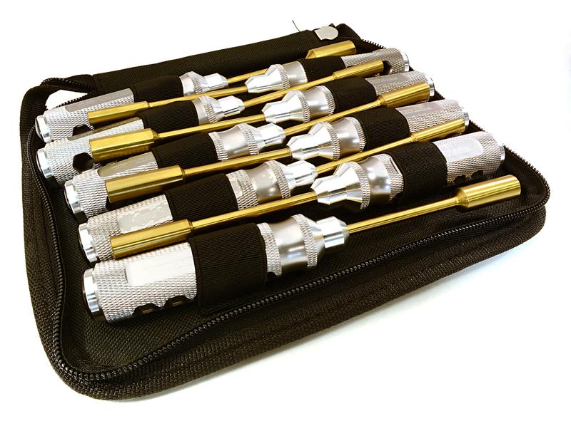 Professional 9pcs Nut Driver Set w/ 22mm Size Handle & Tool Carrying Bag