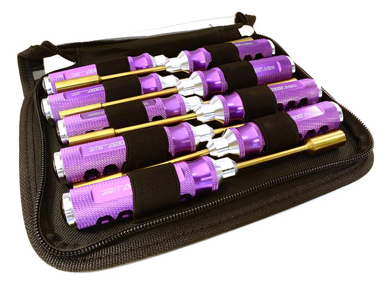 Professional 9pcs Nut Driver Set w/ 22mm Size Handle & Tool Carrying Bag