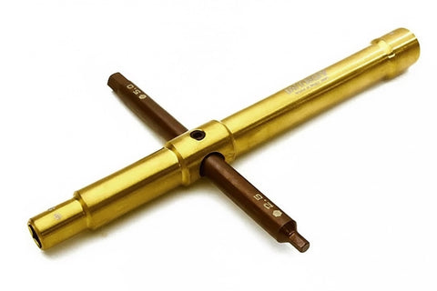 Ti-Nitride Cross Wrench 8mm & 5.5mm Socket Tool + 2.5mm & 5mm Allen Hex
