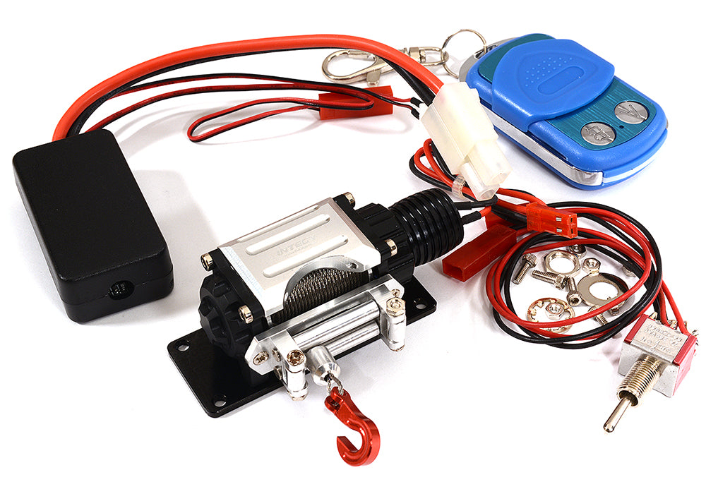 Billet Machined T3 Realistic Mega Winch w/Wireless Module for 1/10 Scale Crawler