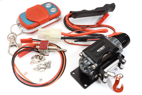 Billet Machined T3 Realistic Mega Winch w/Wireless Module for 1/10 Scale Crawler