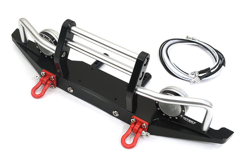 Billet Machined Alloy Front Bumper w/ LED(2) for Axial 1/10 SCX10 II 43mm Mount