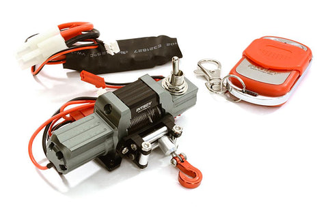 Billet Machined T8 Realistic Mega Winch w/ Remote for Scale Crawler 1/10 Size