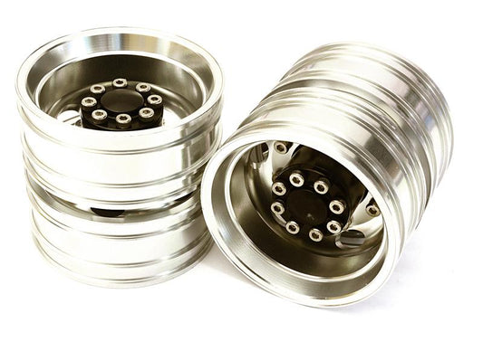 Machined Alloy T8 Rear Dually Wheel Set for Tamiya 1/14 Scale Tractor Trucks