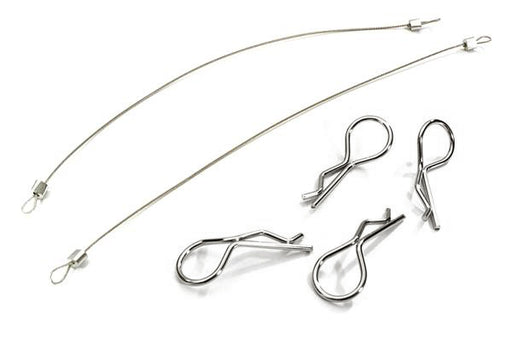 Secured Body Clip (4) with 150mm Retainer Link for 1/8 Scale