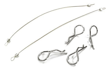 Secured Body Clip (4) with 150mm Retainer Link for 1/8 Scale