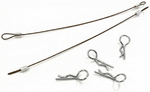 Secured Body Clip (4) with 120mm Retainer Link for 1/10 On-Road