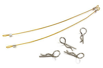 Secured Body Clip (4) with 120mm Retainer Link for 1/10 On-Road