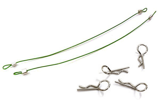 Secured Body Clip (4) with 120mm Retainer Link for 1/10 On-Road