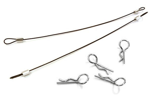 Secured Body Clip (4) with 140mm Retainer Link for 1/10 Off-Road Crawler