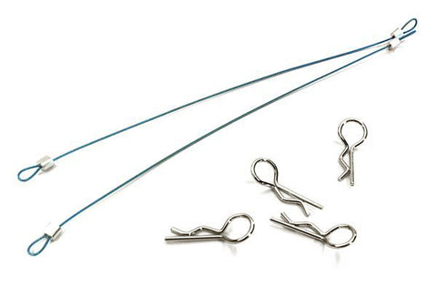 Secured Body Clip (4) with 140mm Retainer Link for 1/10 Off-Road Crawler