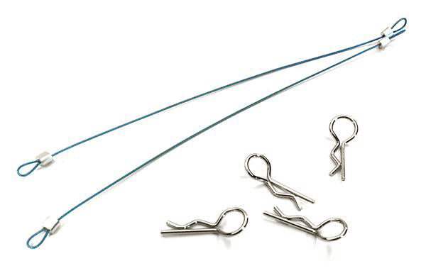 Secured Body Clip (4) with 140mm Retainer Link for 1/10 Off-Road Crawler