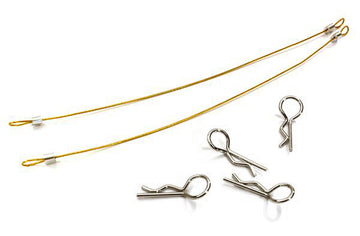 Secured Body Clip (4) with 140mm Retainer Link for 1/10 Off-Road Crawler