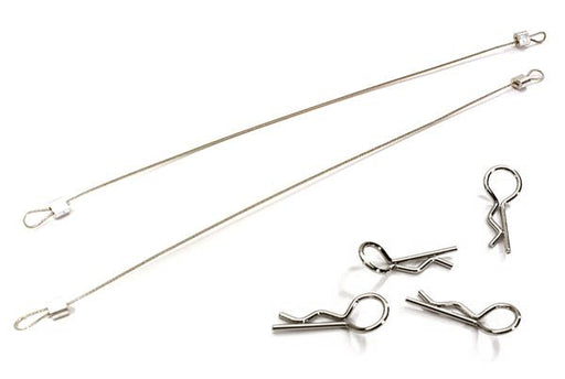 Secured Body Clip (4) with 140mm Retainer Link for 1/10 Off-Road Crawler