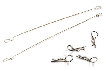 Secured Body Clip (4) with 140mm Retainer Link for 1/10 Off-Road Crawler