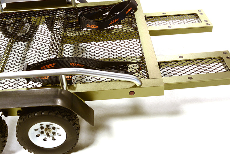 Machined Alloy Flatbed Dual Axle Car Trailer Kit for 1/10 Scale RC 580x320x110mm