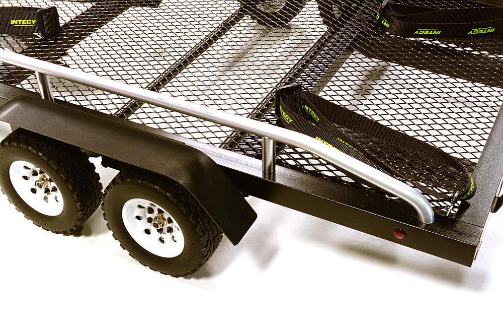 Machined Alloy Flatbed Dual Axle Car Trailer Kit for 1/10 Scale RC 640x370x110mm