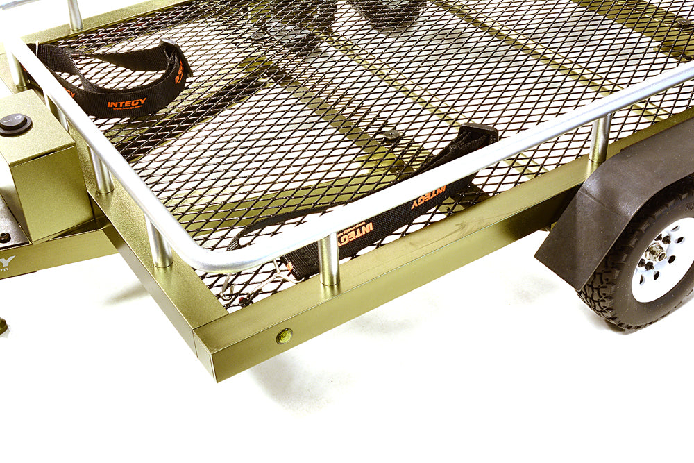 Machined Alloy Flatbed Dual Axle Car Trailer Kit for 1/10 Scale RC 640x370x110mm