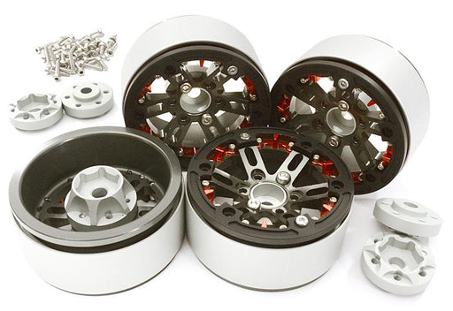 Billet Machined 1.9 D6 Spoke Wheels w/ 0 & +6 Adapters for Traxxas TRX-4