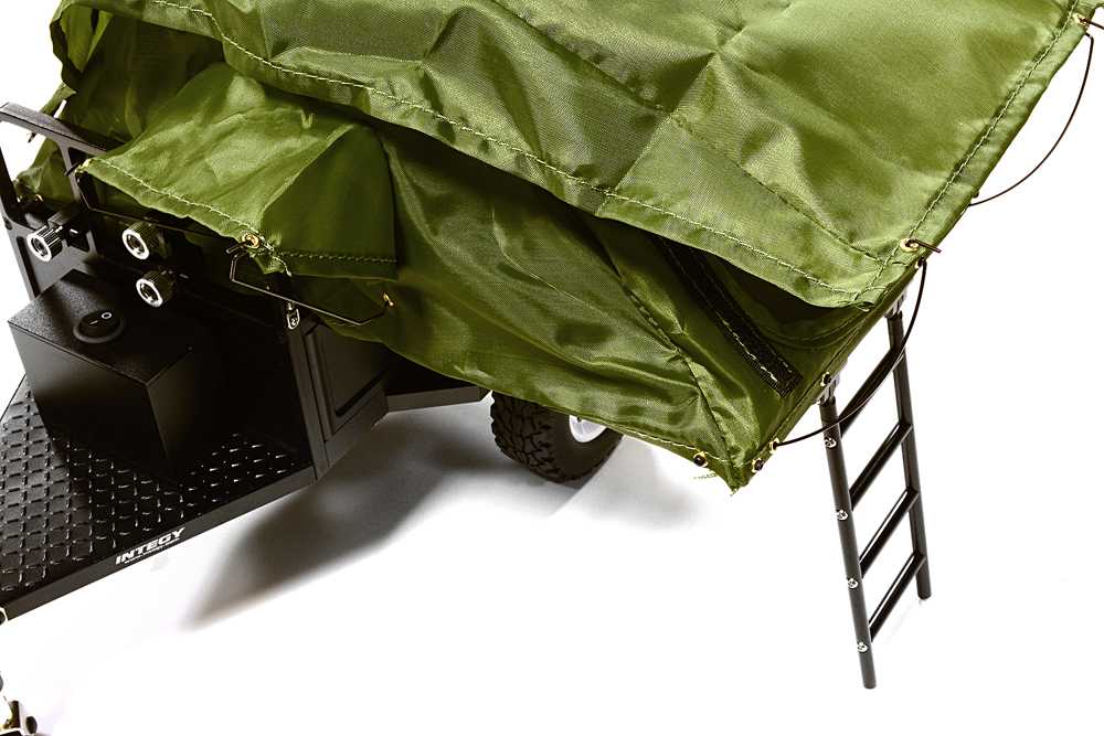 Alloy Realistic Model Camping Trailer w/Roof Top Tent for 1/10 RC 390x195x175mm