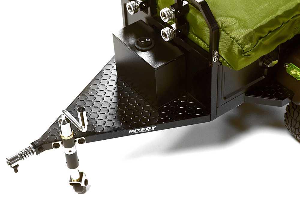 Alloy Realistic Model Camping Trailer w/Roof Top Tent for 1/10 RC 390x195x175mm