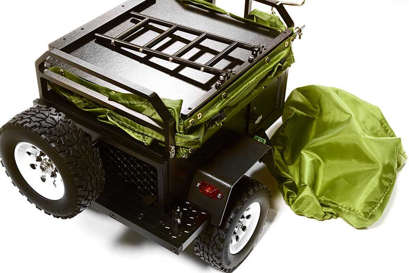 Alloy Realistic Model Camping Trailer w/Roof Top Tent for 1/10 RC 390x195x175mm