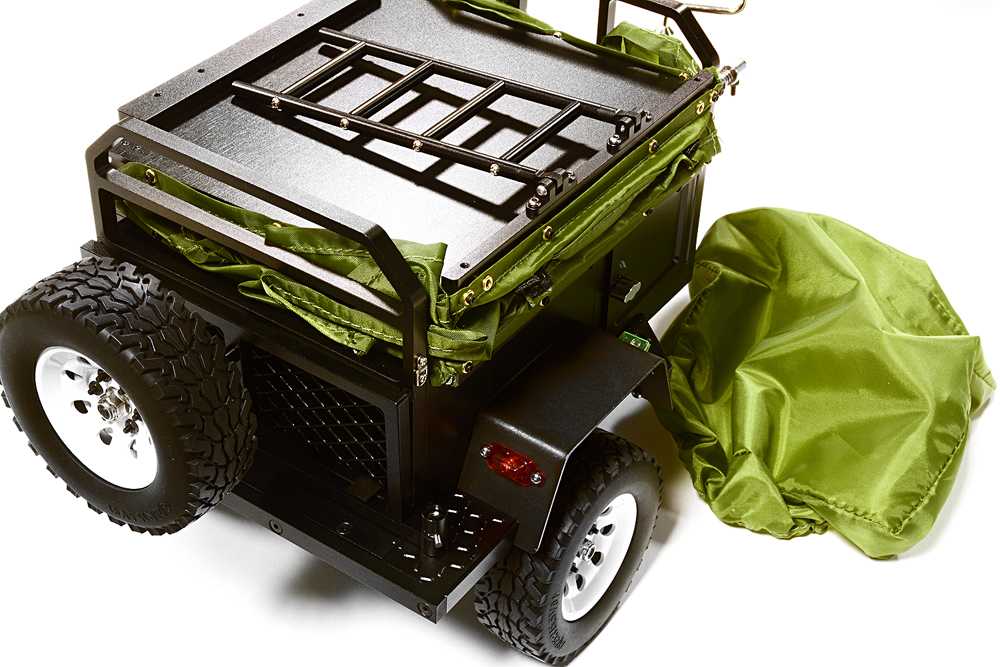 Alloy Realistic Model Camping Trailer w/Roof Top Tent for 1/10 RC 390x195x175mm