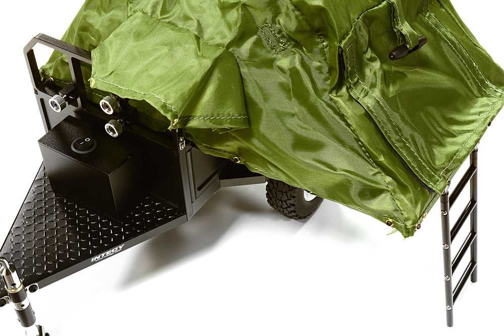 Alloy Realistic Model Camping Trailer w/Roof Top Tent for 1/10 RC 390x195x175mm