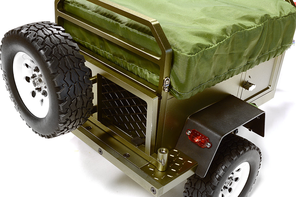 Alloy Realistic Model Camping Trailer w/Roof Top Tent for 1/10 RC 390x195x175mm