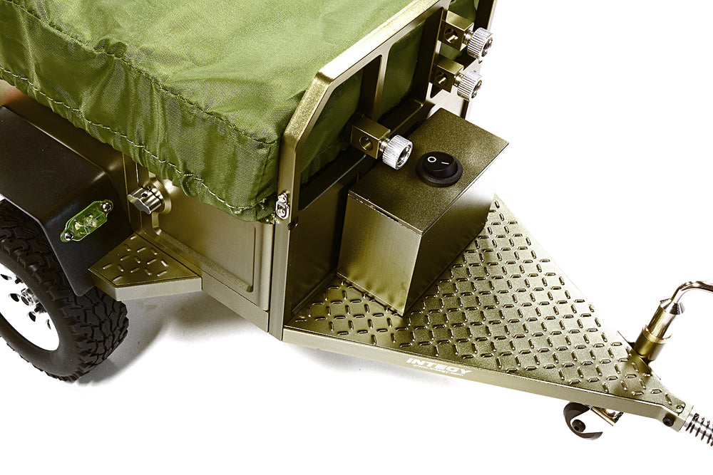 Alloy Realistic Model Camping Trailer w/Roof Top Tent for 1/10 RC 390x195x175mm