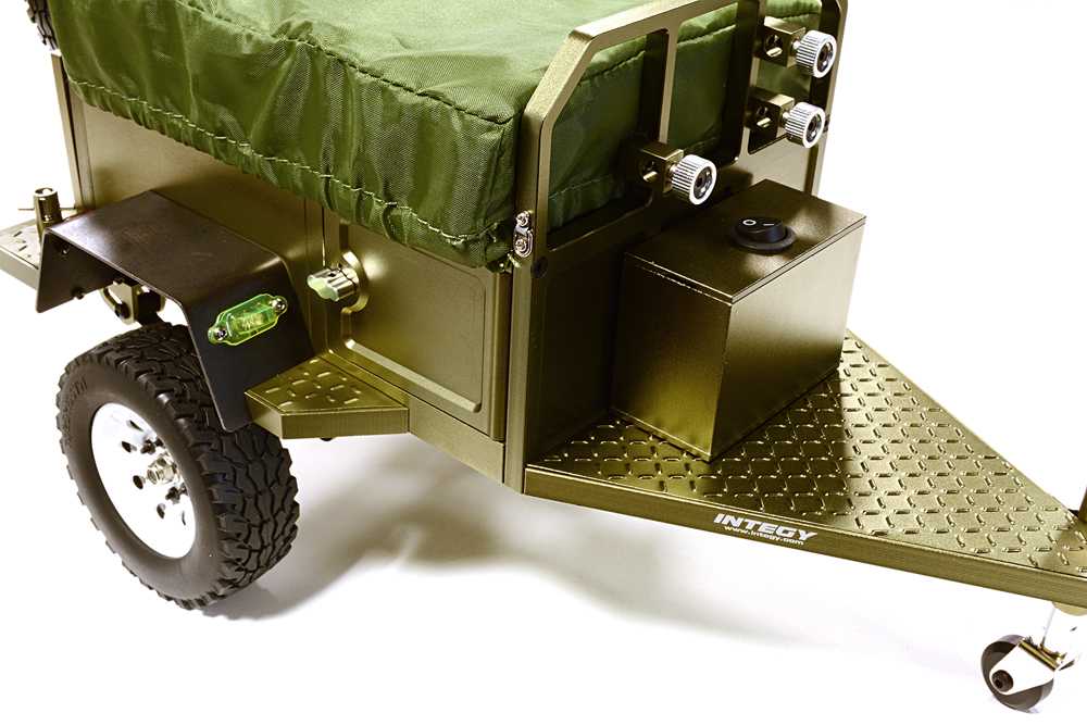 Alloy Realistic Model Camping Trailer w/Roof Top Tent for 1/10 RC 390x195x175mm