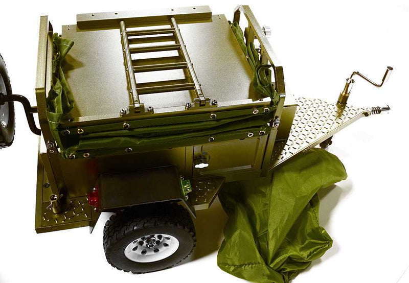 Alloy Realistic Model Camping Trailer w/Roof Top Tent for 1/10 RC 390x195x175mm
