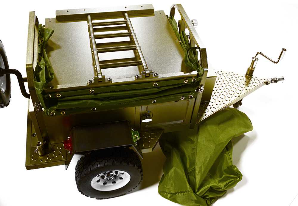 Alloy Realistic Model Camping Trailer w/Roof Top Tent for 1/10 RC 390x195x175mm