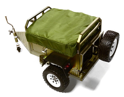 Alloy Realistic Model Camping Trailer w/Roof Top Tent for 1/10 RC 390x195x175mm