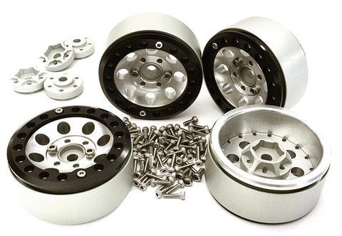 Billet Machined 1.9 8H Spoke Wheels w/ 0 & +3 Adapters for Traxxas TRX-4