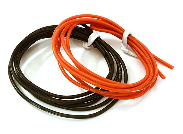 Flexible 22 AWG Gauge Silicone Wire 1m Set, 39in Black 39in Red