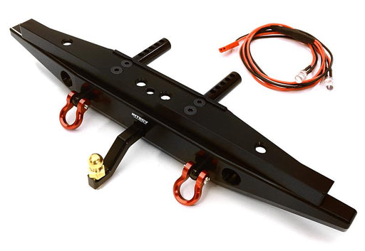 Black Realistic Alloy Rear Bumper with LED for Traxxas TRX-4 with 43mm Mount