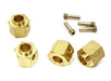 12mm Hex Wheel (4) Hub Brass 10mm Thick (+5mm Offset) for Traxxas TRX-4 Crawler