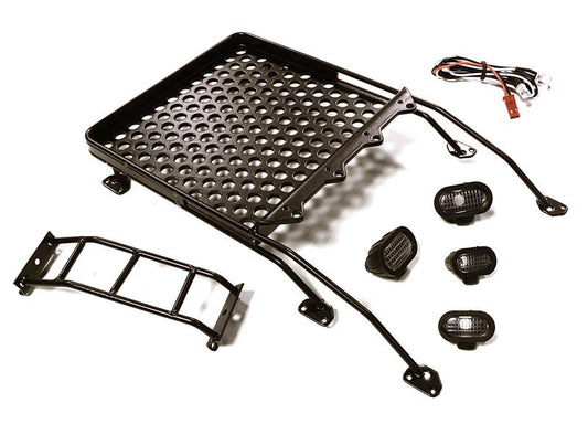 Realistic Alloy Luggage Tray w/LED Spot Lights for 1/10 FJ Cruiser (HPI, Tamiya)