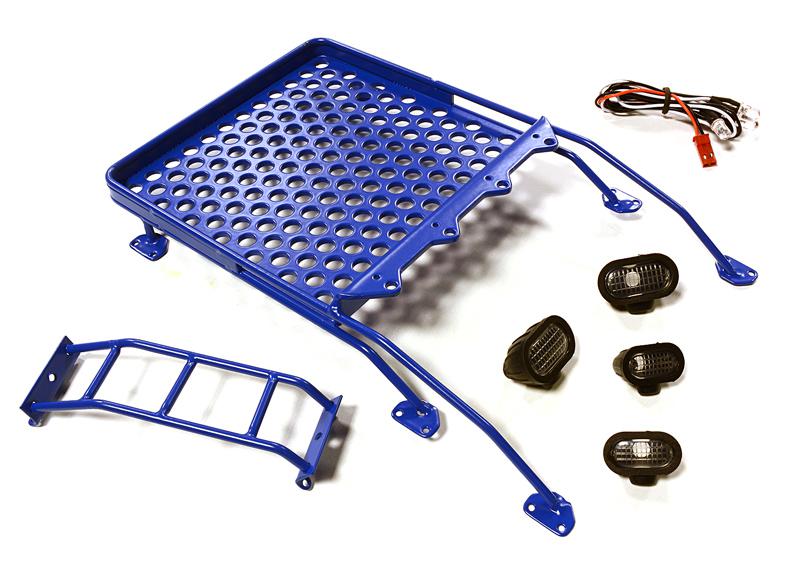 Realistic Alloy Luggage Tray w/LED Spot Lights for 1/10 FJ Cruiser (HPI, Tamiya)