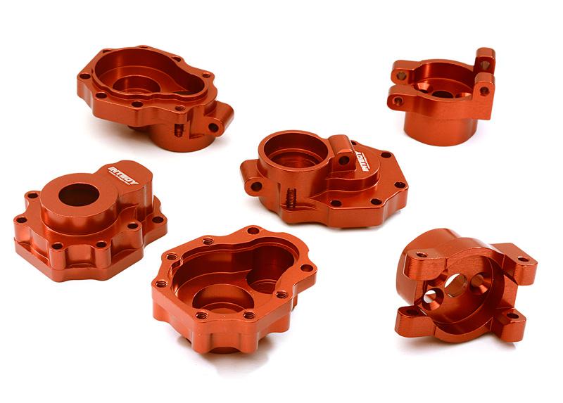 Billet Machined Alloy Rear Portal Drive Housing Set w/ Mount for Traxxas TRX-4