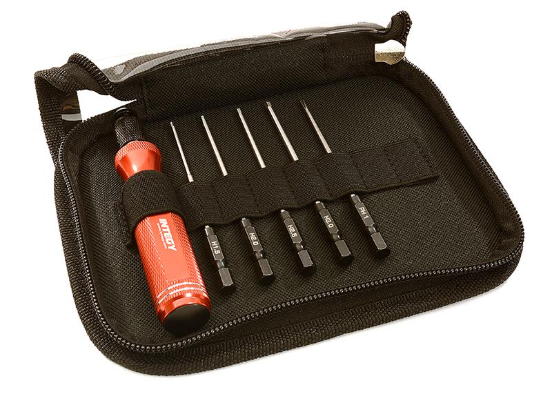 QuickPit 6 Piece Set, Phillips+Allen Tip w/ 1/4 Inch Adapter (1.5, 2, 2.5 & 3mm)