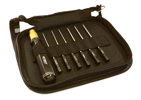 QuickPit 7 Piece Set, Allen Hex Tip w/ 1/4 Adapter (0.05 1.5 1/16 5/64 3/32 2.5)
