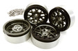 Billet Machined 2.2 Size 14 Spoke Wheels w/ +3 Adapters for Traxxas TRX-4
