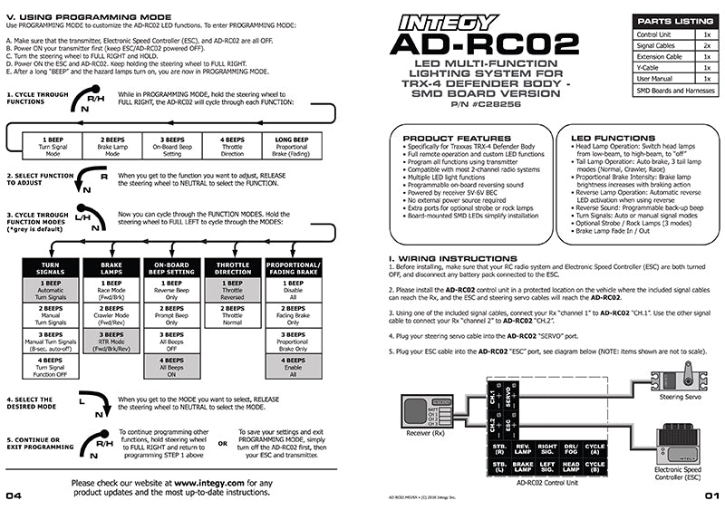 LED Multi-Function Lighting System SMD Version for TRX-4 Defender Body