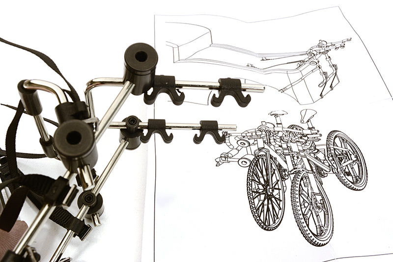 Realistic 1/10 Size Rear Mount 2-Bike Rack for R/C Truck Type Body