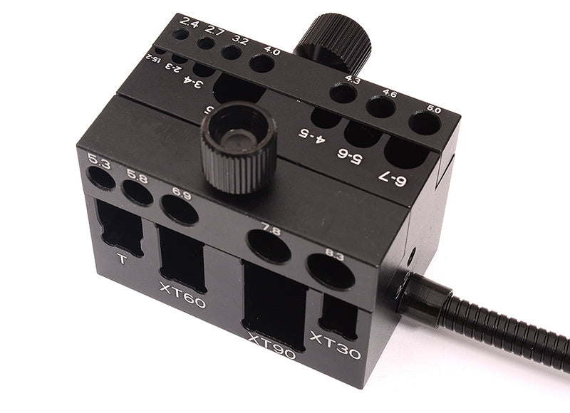 Black Alloy Machined Universal Soldering Station for Connector & Plug Assembly